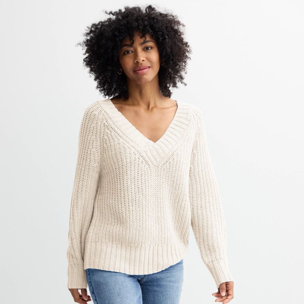 NWOT Women's Sonoma Goods For Life® Long Line V-Neck Sweater Size M